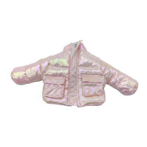Sharplace Doll Down Jacket Puffer Quilted Coat Winter Outerwear Fashion Textile Material Functional Comfortable Fit Suitable for doll collection , Pink