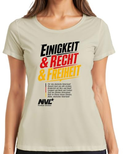 Enhet right frihet Tyskland Statement dam-t-shirt | Sarkasm patriotism svart röd guld nationalstolt nationalsemester fotboll Tyskland hemkärlek presentidé