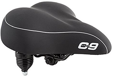 Sunlite Cloud-9, Bicycle Suspension Cruiser Saddle, Cruiser Gel Sofa, Black