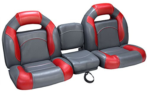 DeckMate® 56 Bass Boat Seats (Charcoal & Red)