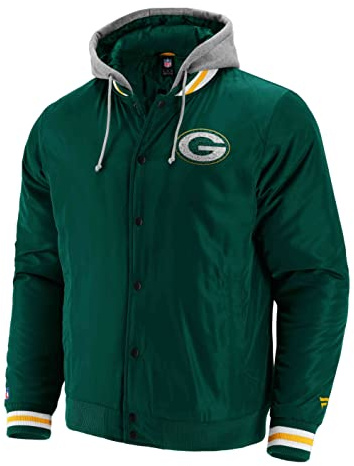 Fanatics - NFL Green Bay Packers Sateen Kapuzen Jacke Farbe Grün, Größe M