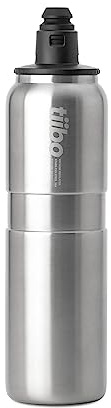 tiibo Vacuum Insulated Stainless Steel Bike Water Bottle, Double Wall, No-Squeeze, Fast Flow Sport Nozzle, Designed for Cycling, Biking, Fitness & Sports, Fits Most Bike Cages (Brushed, 23OZ)