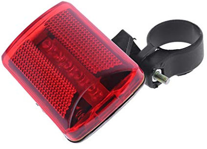 QUEENYARD Luce posteriore della bici luminosa alimentata a batteria potente lampada del faro di avvertimento per gli uomini donne