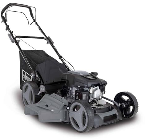 Scheppach MS173-51B Black Edition Rasenmäher Benzin - 51cm Schnittbreite | Reinigungsfunktion | 65 Liter Fangkorb | Stahlgehäuse | 7-stufige Höhenverstellung | Mulchfunktion | Antrieb | Seitenauswurf