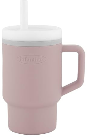 Infantino My 1st Tumbler, Tazza in Silicone da 255 ml con Cannuccia e Manico, Tazza per Bambini Resistente alle Perdite per i Momenti in Movimento, Biberon di Transizione Senza BPA, Pirouette