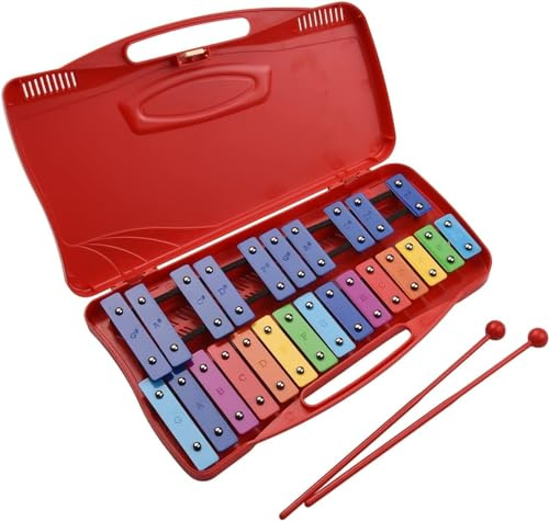 Glockenspiel, Xylofon 25 Notes Glockenspiel Xylofon handgjord Xylofon slagverk musikalisk rytm 2 klubbar(2)