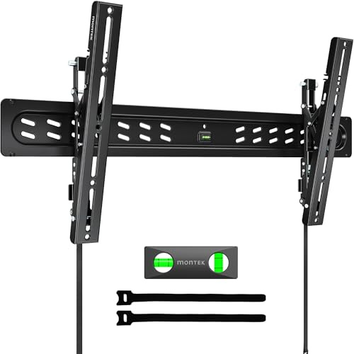 monTEK Ultra Slim Tilting TV Wall Mount Bracket for 43–95 Flat & Curved TVs, 1.2 Low Profile, Anti-Glare Tilt, Holds 150 lbs, Supports VESA 800x400, Fits 16/18/24/32 Studs