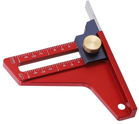 Aluminum Alloy Depth Gauge - Table Saw Height Measuring Ruler, Precision Router Bit Gauge, Magnetic Measuring Tool, Metric Imperial Scale Depth Setter | Accurate Woodworking Measurement Tool for Saw C