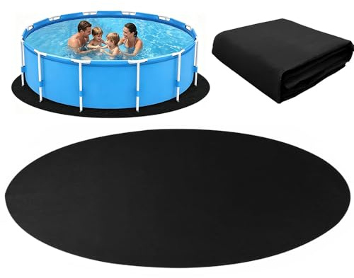 4M Pool Bodenplane Runden, extra Dicke Bodenplane für Oberirdische Schwimmbecken, UV-Stabil & Reißfest Poolunterlage rutschfeste Unterlage Rund, Schwimmbecken Matte Pool Boden-plane Faltbarer, schützt