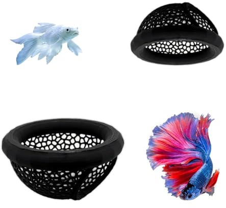 2 pezzi Betta hamac pour poisson betta giocattolo galleggiante, accessori per acquario per betta splendens, grotta tunnel per gamberetti con anello alimentazione, nascondiglio per pesci acqua dolce