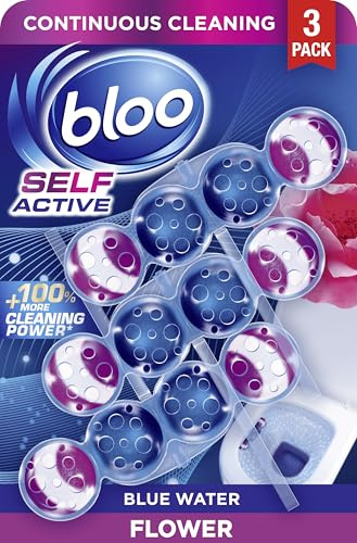 Bloo Self Active Triple Toilet Rim Block & Bowl Cleaner, Flower, Pack of 3
