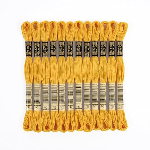 DMC 117MC-0742 Sticktwist, bomull, 0742 gul, 8 m
