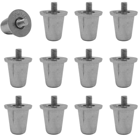 55 Sport Aluminium Replacement Rugby Studs - 12 Pack (21mm) - Silver