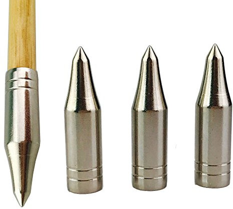 SHARROW 24 Stück 8mm Bogenschießen Jagd Pfeil Tipps Jagdspitzen Pfeilspitze Edelstahl Pfeilköpfe (Silber)