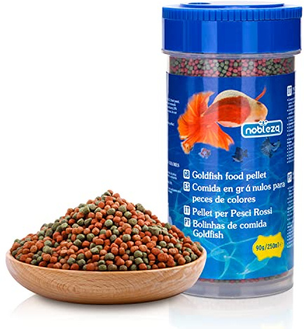 Nobleza - Cibo per Pesci Rossi, Granuli Morbidi per Pesci ad Affondamento Lento, 90 g / 250 ml