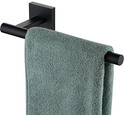 KOKOSIRI Towel Bar Matte Black Bathroom Hardware Hand Towel Rails Wall Mounted Kitchen Toilet Cabinet Paper Holder, Stainless Steel B3008BK