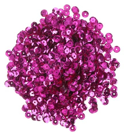 QUARKZMAN Paillettes Sfuse 4mm Paillettes Argentate con Retro 3000 Pezzi Paillettes a Coppa Paillettes per Ricamo per Creazione di Gioielli, Artigianato Cucito, Rosso Rosa