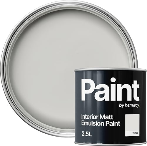 Hemway Linen White Paint 2.5 L, Indoor Matt Finish Wall Paint, Acrylic & Water-Based Emulsion, Quick Dry & High Coverage for the Kitchen, Bathroom & Bedroom Walls & Ceiling