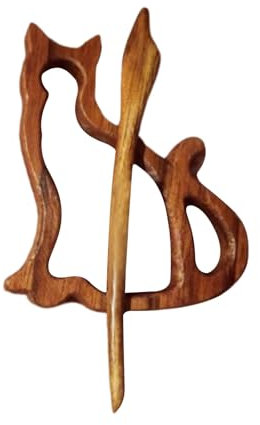 Kaxenig Broche en Bois | Broche en Bois À Motif Animalier | Broche Faite À La Main en Bois Broche À Tricoter Écharpe Châle Épingles | Chandail Écharpe Manteau Tricoté Accessoire De Nouveauté
