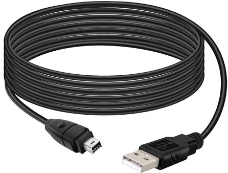 RIIEYOCA 1,8m USB 2,0 Tipo A Maschio a IEEE 1394 Firewire 4 Pin Maschio iLink Adattatore Cavo Convertitore per Fotocamera Digitale, Videocamera, Portatile, DV, Nero