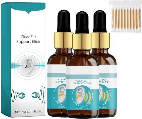 EchoPure Lot de 3 élixirs auriculaires biologiques Tinniease en spray pour soulager les acouphènes, soulager l'inconfort des oreilles