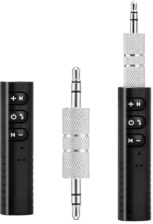 Tiardey Adaptador de Audio Bluetooth Clip de Solapa Receptor Bluetooth de 3,5 mm para Altavoces de Auriculares con Cable