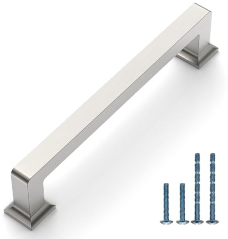 Coinkoly 10 Pack 5(128mm) Cabinet Handles Brushed Nickel Kitchen Cabinet Pulls Satin Nickel Drawer Pulls Cupboard Hardware for Cabinets