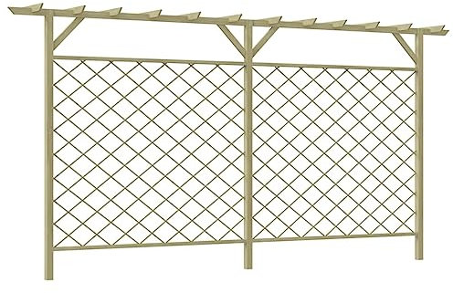 Garten-Gitterzaun mit Pergola-Oberteil Holz