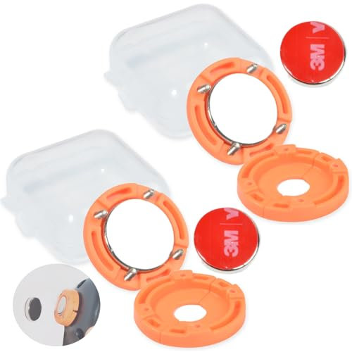 HYS Mobile Radio Mic Speaker Magnetic Holder Compatible for CB/VHF/UHF Two Way Radio Transceiver Scanner Microphone, 2 Pack (Orange)