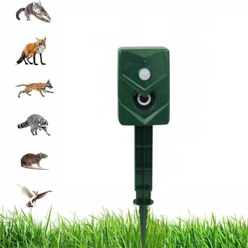 DaMohony Katzenschreck Batteriebetriebener Tiervertreiber Ultraschall mit PIR Sensor Wasserdicht Tierschreck Gerät für Garten Garage