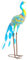 Outsunny Peacock Garden Statue, Standing Garden Ornament, Metal Garden Gift with Stakes for Patio Pond Landscape Decoration, Multi-Colour