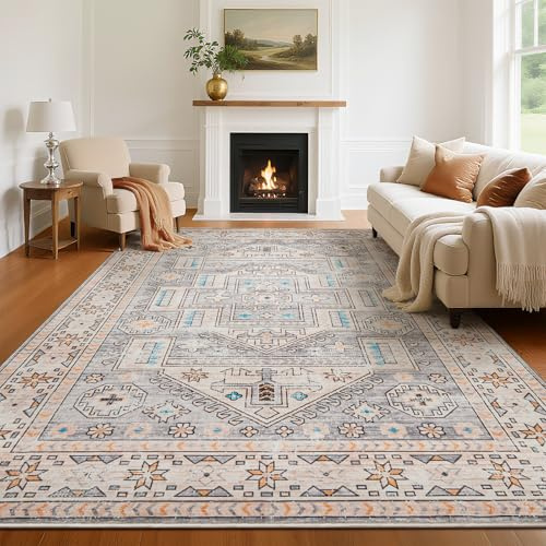 Vasip Alfombra Salon Antideslizante Alfombras Lavables en Lavadora Tapetes para Sala Habitacion Dormitorio Comedor Flor Vintage Tapete Pelo Corto Tapete Quarto 160x230cm