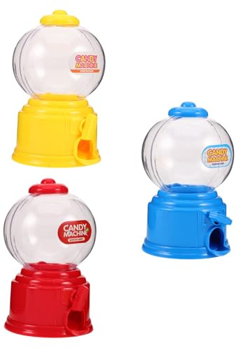 TOPBATHY 3piezas Mini Máquina De Dulces De Dispensador De Escritorio Lindo y Divertido Caja De Plástico Para Golosinas Para Fiesta De Cumpleaños y Encimera