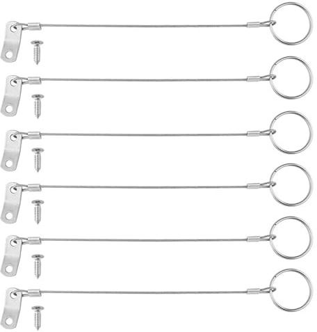 Sicherheitskabel mit Schlaufen, 6 Stück, 21, 1 cm langes Stahlkabel mit Schlaufen, robustes Sicherheitskabel, Marine-Hardware zur Verlustverhütung, Schlaufenverbindungskabel