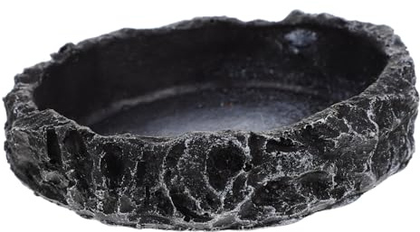 DIYEAH Ciotola per Rettili Resina di Ciotola per Acqua Resistente all Usura Accessorio per Rettili Comodo e Decorativo Adatto per Lucertole e Rane Cornute