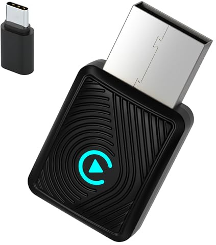 CarPlay 2026 senza fili compatibile con Android Auto | Adattatore Bluetooth per iPhone e Android per collegare senza fili e migliorare l'esperienza di guida in auto, trasmissione stabile Plug & Play