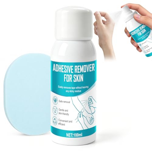 Spray Rimuovi Colla Medicali, Spray Rimozione Cerotti, Rimuovi Colla Adesivi per Rimozione di Residui di Adesivo, Bende, Cerotti e Superfici Adesive, Rimozione Rapida e Delicata, 100ml