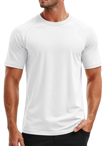 Generisch 2026 - Camiseta de natación para hombre de manga corta UPF 50+