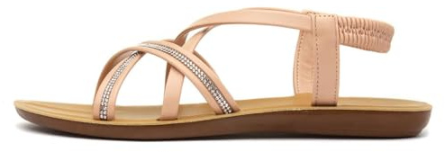 Lilley Sara Womens Nude Diamante Strappy Sandal - Size 6 UK - Pink