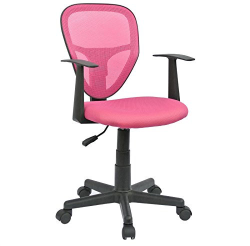 CARO-Möbel Kinderdrehstuhl Studio - Ergonomischer Schreibtischstuhl mit Armlehnen, Verstellbar, Rosa, Pink - Ideal für Kinder, Atmungsaktives Mesh, Leichter Aufbau [bis 80kg]