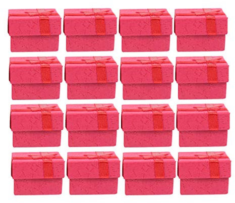 Ounona - Scatolette per gioielli, adatto a braccialetti, collane ed orecchini, di colore rosso, 24 pezzi