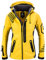 Rock Creek Damen Softshell Jacke Windbreaker Regenjacke Übergangsjacke Softshelljacke Damenjacke Regenmantel Outdoorjacke Kapuze D-402 Gelb-Grau 3XL