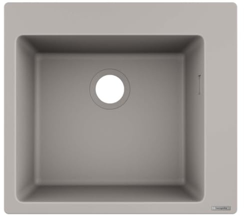 hansgrohe Kök/SilicaTec granitdiskbänk (inbyggd diskbänk 450 mm för 600 mm underskåp) betonggrå