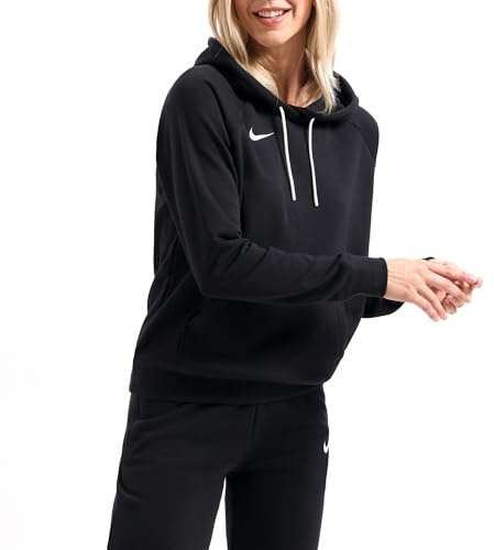 NIKE Women's Nk Flc Park20 Po Hoodie Sweatshirt, Black/White, XL UK