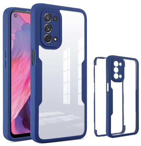 betterfon 360 Grad Hülle Kompatibel mit Oppo A54 5G / A74 5G | Handyhülle mit eingebautem Displayschutz für A54 5G / A74 5G | Blau