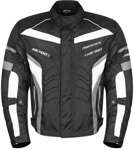 Giacca Da Moto da Uomo In Cordura Giacche Da Corsa Amoured Giacca Protettiva Per Moto (IT, Testo, 3XL, Regular, Regular, Grigio)