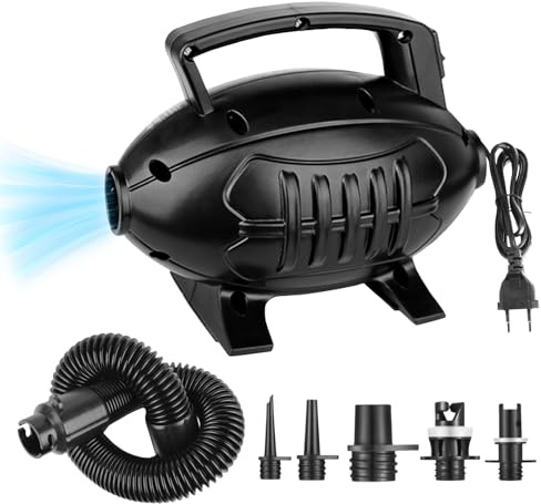 Pompe à air électrique, 600 W, avec 5 buses, pompe électrique, matelas gonflable pour matelas, piscine, bouée, balles de yoga, matelas gonflable