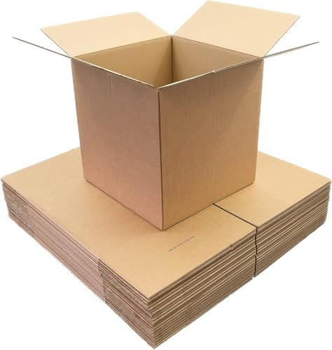 Sterling Sports Heavy Duty Double Wall Cardboard Boxes - Large 40x40x25 cm For Moving, Packing, Storage & Shipping - Strong, Durable Removal & Postage Boxes For Home & Office Used once only (10)