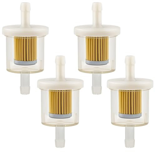 4 Stück Benzinfilter Kraftstofffilter, Universal 8mm Sprit Filter, Mehrweg Kraftstofffilter mit Hoher Dichte für Motorrad, Rasenmäher, Roller Mofa, Auto Automobil, PKW, KFZ, Diesel Moped, Hohe Dichte