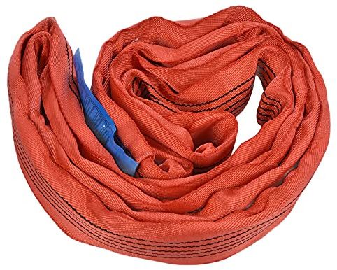 5T Round Lifting Sling PES Endless Loop, Heavy Duty Crane Webbing Straps Rigging Accessories, 75mm Wide Endless Web Sling for Ships Machinery Ports Transportation, Alkali (hm（13.12ft）)